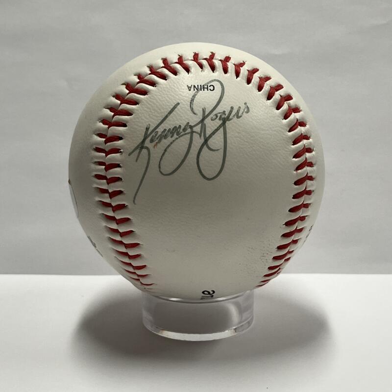 Kenny Rogers Rare Dual-Signed Baseball w/ Gene Monahan. Auto JSA Image 1