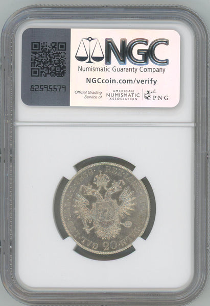 1838 C Austria 20 Kreuzer. NGC MS61 Image 2