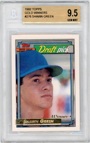 1992 Topps Shawn Green Draft Pick Gold Winners Rookie #276. Gem Mint 9.5 Image 1