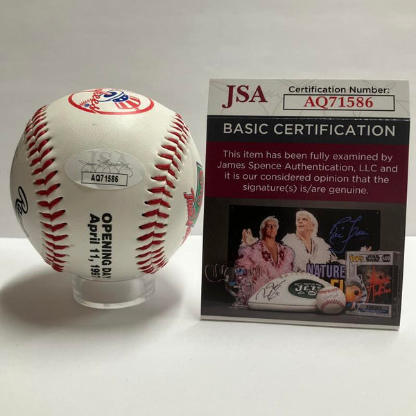 Tino Martinez & Mike Stanley Dual-Signed 1997 Opening Day Yankees Baseball. Auto JSA Image 7