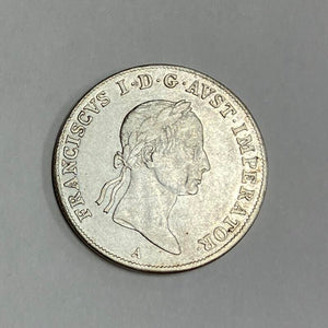 1831 Austria 20 Kreuzer Silver Coin. Image 1