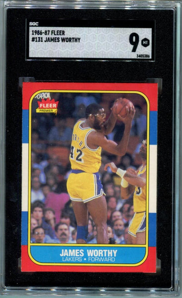 James Worthy 1986 Fleer Rookie #131. SGC 9 Mint