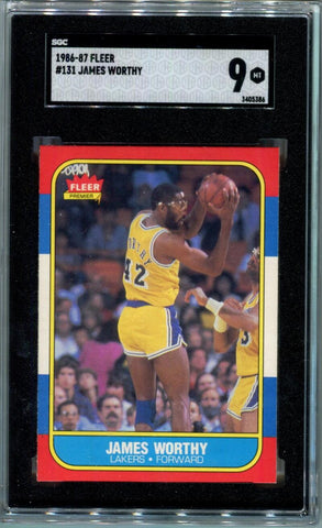 James Worthy 1986 Fleer Rookie #131. SGC 9 Mint